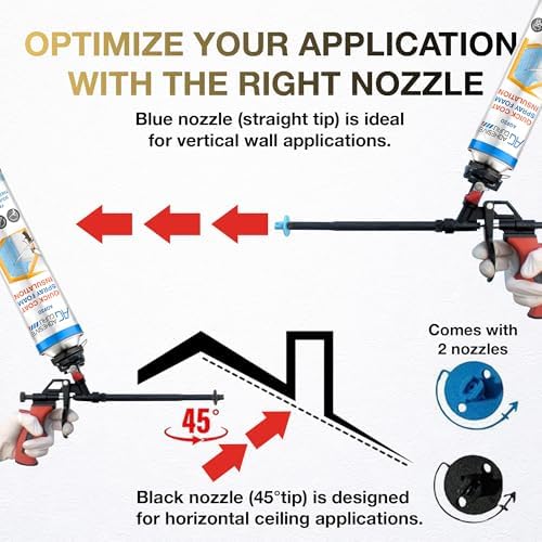 QuickCoat Closed Cell Spray Foam Insulation Kit for Wall–36x32.8oz(930g) Covers 720 Board Ft–DIY Expanding Sealant Set, Insulates Heat&Sound, Fills Gaps&Cracks–36 Foam Cans, Cleaner, Gun&Safety Gear