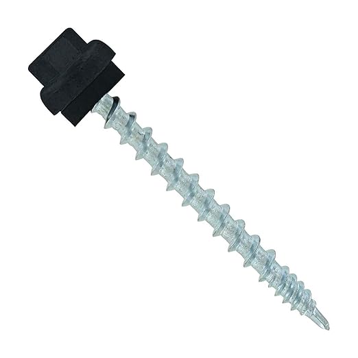 Fasteners Plus ST Fastening ZXL Woodbinder Metal-to-Wood #10 x 2 Black Screws with EPDM Rubber Washer, 250-Count - Designed for Metal Roofing and Siding Panels