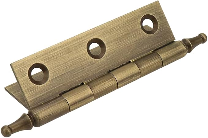 Mcredy Door Hinges 2.5 Inch Retro Brass Bronze Cabinet Hinges Loose Pin with Ball Finials for Kitchen Cabinets Hardware, 2 Packs