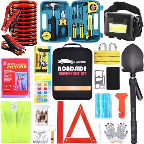 Car Emergency Kits for Vehicles with Jumper Cables Automotive Safety Kits