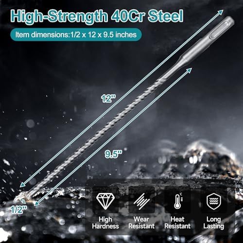 1/2 Inch x 12 Inch SDS Plus Rotary Hammer Drill Bit