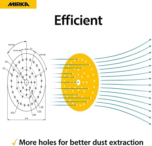 Mirka Gold Multifit 6 Inch 240 Grit Hook and Loop Sanding Discs, 50 Pack