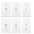 Baomain 6-Pack 15 Amp Toggle Light Switch with Wall Plate, 3-Way, Residential/Commercial Grade, On/Off Switch, Glossy White, UL Certified