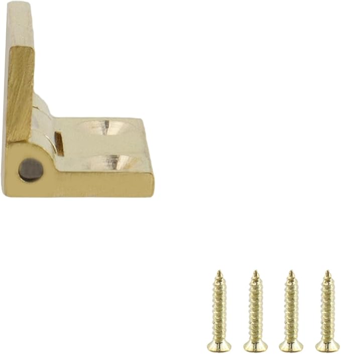 4Pcs Mini Solid Brass Cabinet Drawer Hinges, 90 Degree Small Butt Hinges Connectors for Jewelry Gift Box Wooden Case Delicate Boxes Doll House Model Making Folding Pages (1 Inch)