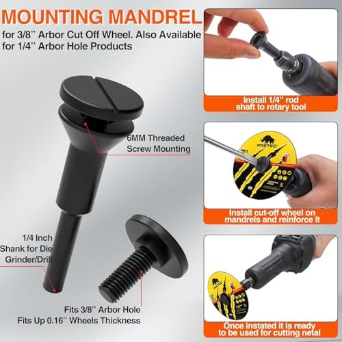 Cut Off Wheels 3 Inch, 55 Pack with Mandrel Kit for Die Grinder