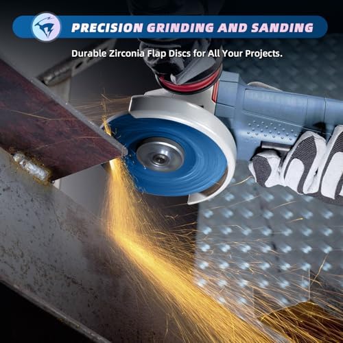 10 Pack Flap Discs 4 1/2" x 7/8" for Angle Grinder, 80 Grit T29 Flap Sanding Discs, 4 1/2 Inch Grinding Wheels, Zirconia Grinding Discs for Metal, Wood, and Stainless Steel Finishing