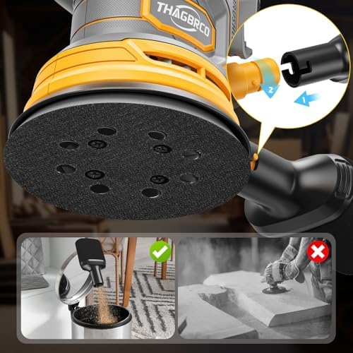 Cordless Orbital Sander Compatible For Dewalt 20V 60V With Dust Collector