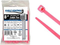 Kable Kontrol Pink Zip Ties 8 Inch 100 Pcs, 50 Lbs Tensile Strength, Self-locking Nylon Colored Cable Ties Wire Wraps for Indoor or Outdoor Use