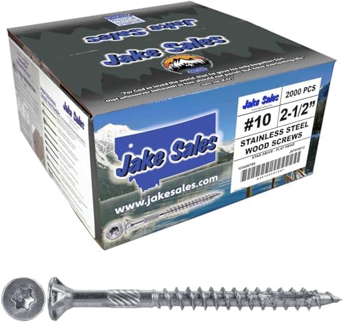 #10 x 2-1/2" Silver Star Stainless Steel Wood Screw Torx/Star Drive Head - Grade 305 Stainless Steel Torx/Star Drive Wood Screws - (Full Box - 2,000 Approx. Screw Count)