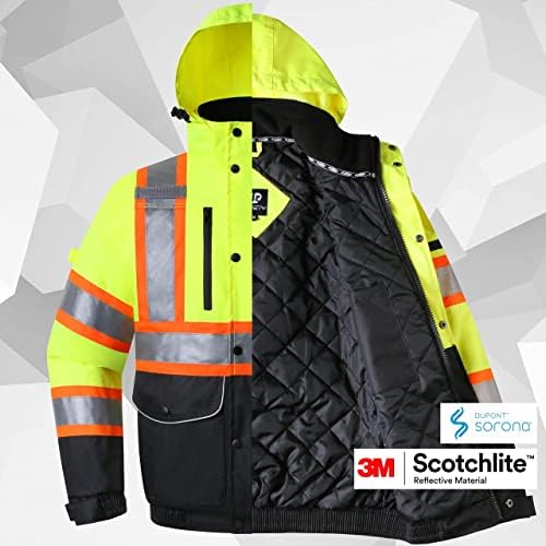 JKSafety Safety Jakcet for Men Women 3M Reflective Tape JK118 YBlack XXL