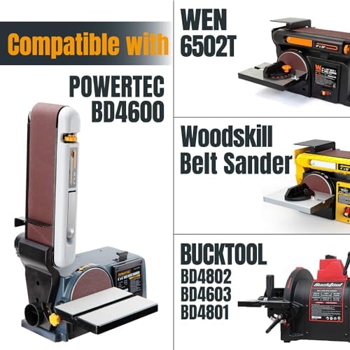 POWERTEC 3PK 4x36 Sanding Belts, 240 Grit Aluminum Oxide, 4 x 36 Inch Sanding Belts for Benchtop Belt and Disc Sander, Belt Sandpaper, Woodworking, Metalworking, Paint, Rust Removal (110153)