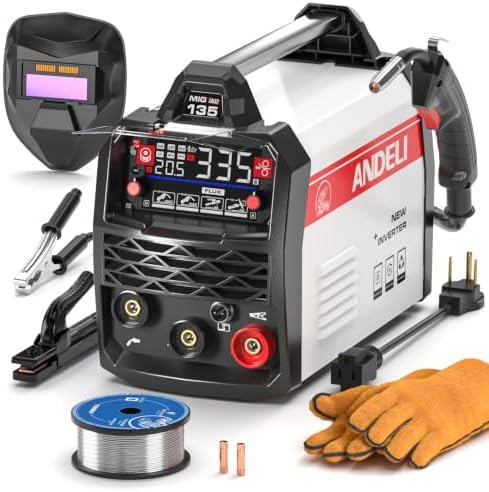 ANDELI 110V/220V MIG Welder 135A ，PULSE Flux Core/Lift TIG/Stick 4-in-1