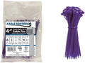 Kable Kontrol Purple Zip Ties 4 Inch 100 Pcs, 18 Lbs Tensile Strength, Self-locking Nylon Colored Cable Ties Wire Wraps for Indoor or Outdoor Use