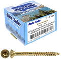 Jake Sales #8 x 1-3/4" Gold Star Wood Screw, T-20 Torx Drive, Flat Head – (1 Pound Box) ~172 Screw Count