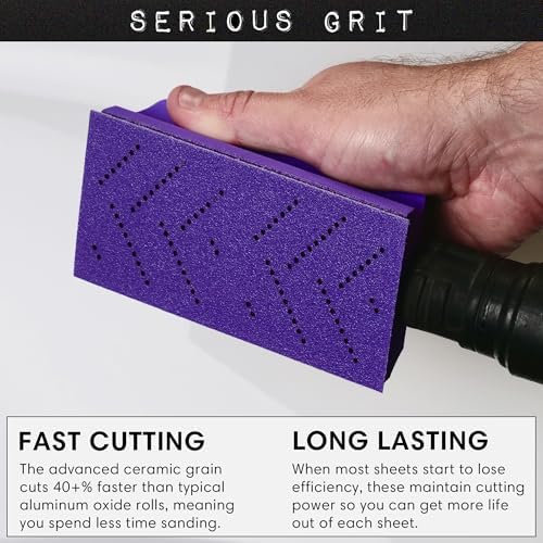 Serious Grit - P120 Grit Ceramic Hook & Loop Sandpaper Roll - 70mm x 12m