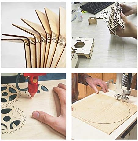 Plywood Sheet Board, A Grade, 22 x 12 inch, 1.5mm Thick, Pack of 10 Unfinished for Crafts Basswood by Craftiff
