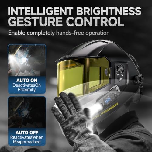 ANDELI Auto Darkening Welding Helmet 2 LED Lights Internal Digital Control
