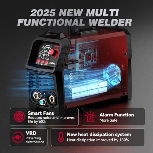 ARCCAPTAIN DC 5 In 1 TIG Welder With Pulse, 200A HF/Lift/Pulse/Spot TIG/MMA