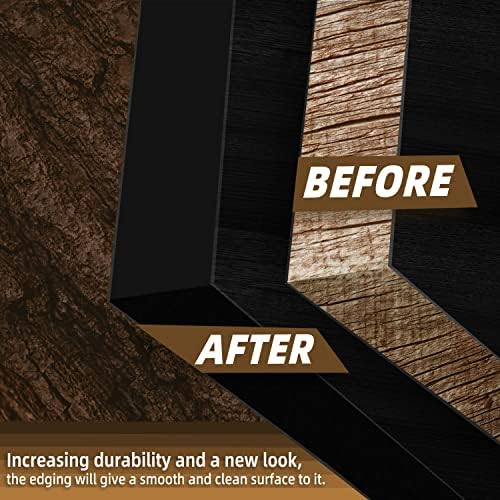 GSCIT Club Black Melamine Edge Banding, 7/8 inch x 500ft Edge Banding with Hot Melt Adhesive Pre-glued Cabinet Edge Banding Flexible Black Veneer Edging for Plywood