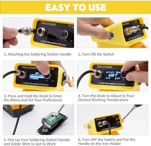 Cordless Soldering Iron Station for Dewalt 20V Max Battery, 3 Iron Tips, Quick Heating Lead-Free Solder, Precise Heat Control for Any Projects, Auto Sleep, Low Voltage Protection (Tool Only)