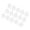 PATIKIL Finger Tip Covers Cots, Light White Silicone Finger Protectors Gloves Breathable Reusable Fingertip Caps with Air Holes for Dry Skin Finger Cracking, L, 15 Pcs