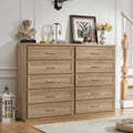 RWYHG Dresser Set for Bedroom with 5 Drawers 45" Tall with Gold Handle