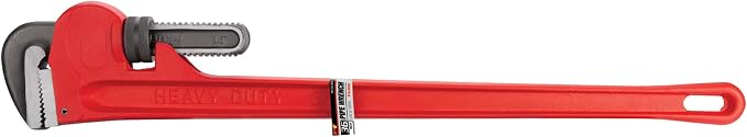 Performance Tool W1133-36B 36 in. Adjustable Steel Pipe Wrench, Red | Heavy duty plumbers wrench. Precision milled and drop forged steel jaws. Durable protective enamel paint
