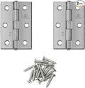 2pcs 304 Stainless Steel Thickened 3-inch Folding Butt Hinges Home Furniture Hardware Door Hinges for Door Case Lid Wooden Box Chest (76mm x 50mm x 2mm)