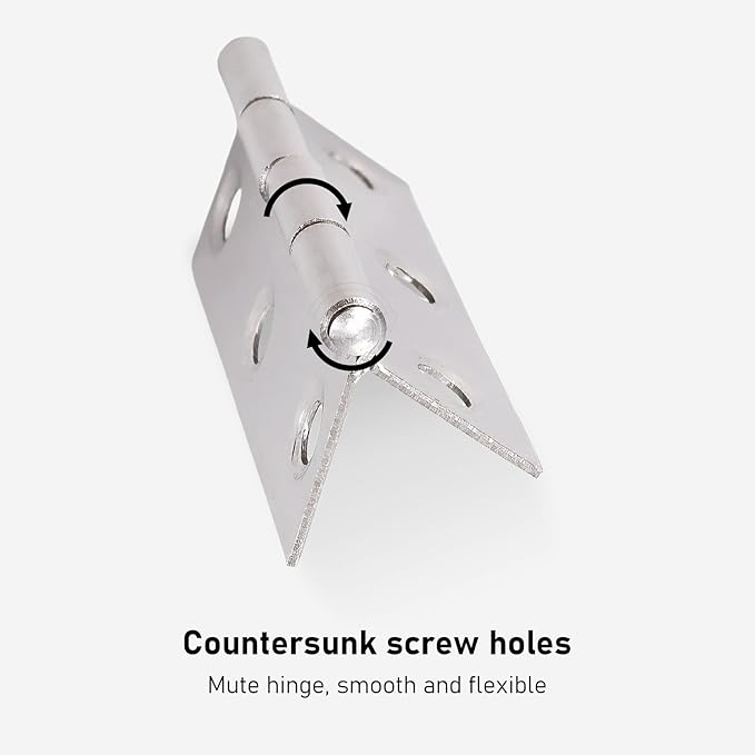 2.2 inch Stainless Steel Folding Butt Hinge Home Furniture Hardware Door Cupboard Cabinet Hinge Pack of 16