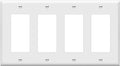 ENERLITES Decorator Light Switch or Receptacle Outlet Wall Plate, Gloss Finish, Size 4-Gang 4.50" x 8.19", Polycarbonate Thermoplastic, 8834-W, White, Standard Size