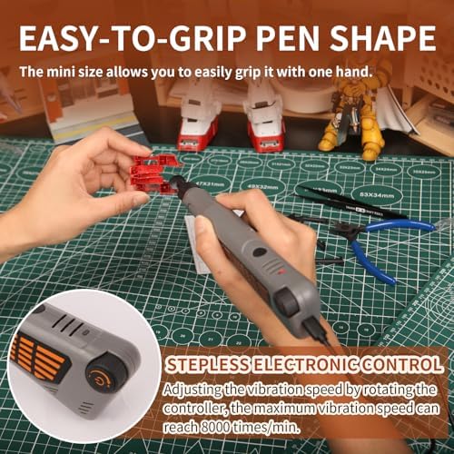 Cordless Pen Sander, Variable Speed and USB Charging with LED Light, Multi-Purpose Power Tool for Sanding, Polishing, Finishing, DIY Crafts