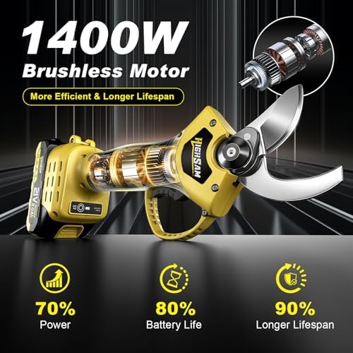 4-in-1 Cordless Pole saw Pruning Set,Electric Pruning Shears & 8 Inch pole saws for tree trimming with 13.8ft Max Extension Pole,Brushless Motor,Two 4.0Ah Batteries, Electric Pole Saw Tree Trimming