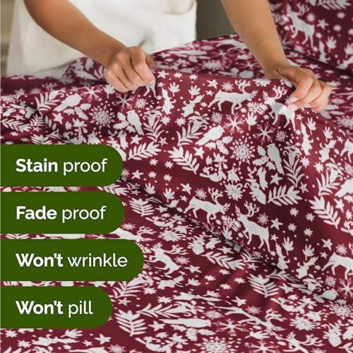Christmas Sheet Set, Nordic, Holiday Xmas Bedding Set - Twin XL Size