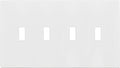 ENERLITES Screwless Quadruple Toggle Switch Wall Plate, Child Safe Light Switch Cover, Standard Size 4-Gang 4.68" x 8.38", Unbreakable Polycarbonate Thermoplastic, UL Listed, SI8814-W, Glossy, White