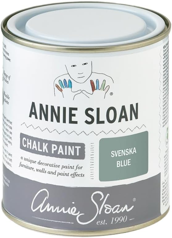 Annie Sloan Chalk Paint® (Svenska Blue, 500 ml/16.9 Fl Oz) a unique decorative paint for furniture, cabinets and home décor with no sanding or priming