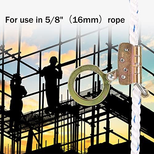 Fall Protection Rope Grab,Fall Arrester, Used with 5/8” Lifeline Rope, for Construction, Climbing, Comply to ANSI/OSHA