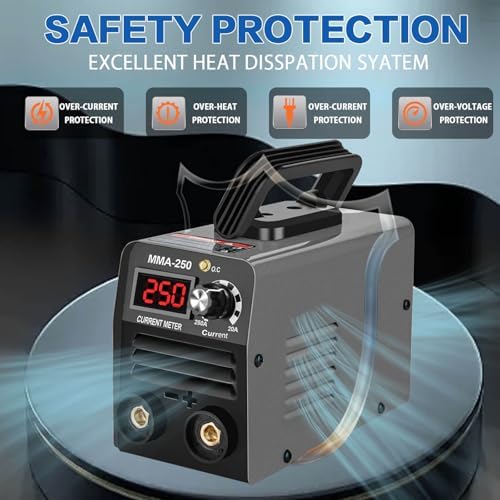 Super Mini Stick Welder Machine,110V 250A ARC Portable MMA Welding Machine for Beginners,Welding Machine with 10pcs Welding Rod Tools,IGBT Inverter Welder,Hot Start Arc Force Anti-stick (Gray)