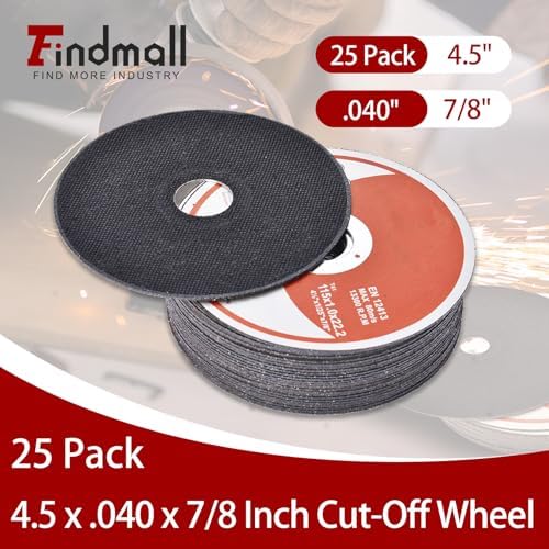 25 Pack 4.5" x.040 x7/8" Cut-Off Wheel - Metal & Stainless Steel Cutting Discs