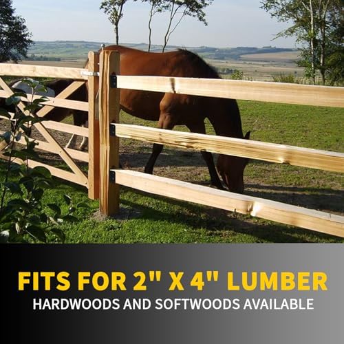 U-Shaped Deck Railing Bracket Connectors, Heavy Duty Galvanized Steel, Matte Black, 4 Count, 1.5" x 3.5" Lumber, Stair Handrail Connectors for Wood Fences