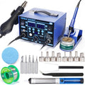 YIHUA 862BD+ Professional Soldering & Rework Station bundle with #2300 Hot Air Nozzles with Iron Holder, Soldering Cleaning Kit, and Accessories (23 Items)