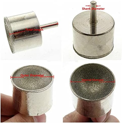 1pc 20-50mm 3/4"-2" Grit 80 Diamond Mounted Point SPHERICAL CONCAVE Head Grinding Bit Jade Carving Tools Sculpturing Bead Stone Gems,Diameter 21mm