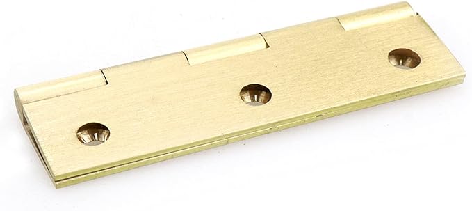 Mcredy 2 Pcs Cabinet Hinges 2.5" Extruded Solid Brass Interior Door Butt Hinge Heavy Duty Satin Nickel for Cabinet Closet Wood Box