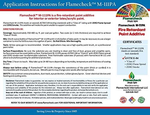 Flamecheck M-111PA Fire Retardant Paint Additive (40 ounces) Mix 8 ounes to 1 US Gallon of Latex paint or primer.