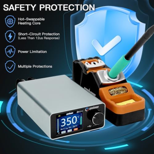 GEEBOON TC22 Soldering Station Kit 240W with SDC02 Soldering Iron Stand Includes T245 T210 Handle and C245 C210 Soldering Iron Tips