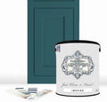 ALL-IN-ONE Paint by Heirloom Traditions, Inspire (Deep Teal), Gallon - Durable cabinet and furniture paint. Built in primer and top coat, no sanding needed. Includes our 30 featured color card.