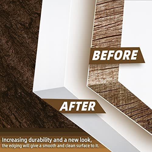 GSCIT Club White Edge Banding, 3/4 inch x 25ft Melamine Edge Banding with Hot Melt Adhesive Preglued Cabinet Edge Banding Flexible White Veneer Edging