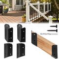 U-Shaped Deck Railing Brackets, 30 Degree Attachment, 2" x 4" Lumber, Stair Handrail Connectors, 2 Pair, Matte Black, Alloy Steel, Deck & Railing Mount, 4 Count