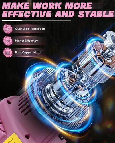Saker Mini Chainsaw Cordless, 6 Inch Chainsaws Pink