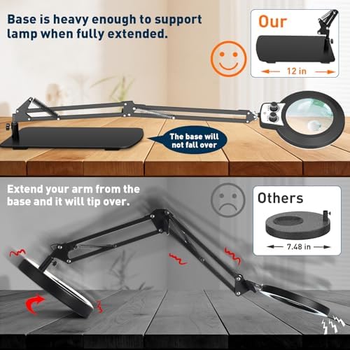 Magnifying Glass with Light and Stand, 30X 10X Soldering Magnifier