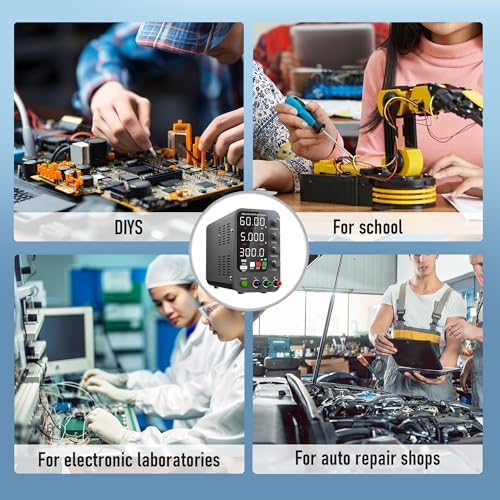 DC Power Supply Variable, 0-60V 0-5A Switching Bench Power Supply with Intelligent Charging Mode, 20W USB & Type-C Quick-Charge, Encoder Knob, Output Switch, 4-Digit LED Display - SPS-6005C
